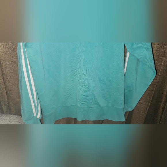 ADIDAS Hoodie Green 3 Stripes Hooded Pullover Sweatshirt Women's sz M - Picture 10 of 10